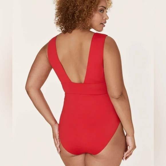 Andie The Mykonos One Piece Cherry Red Swimsuit sz XL